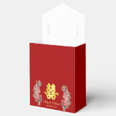 Rode dubbele vreugde florale Chinese bruiloft Bedankdoosjes (Geopend)
