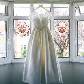 Rode Dubbele Xi Bloem Chinese Bruiloft Raamsticker