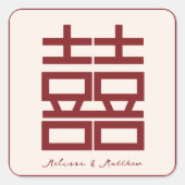 Rode Dubbele Xi Chinese Bruiloft Sticker (Voorkant)
