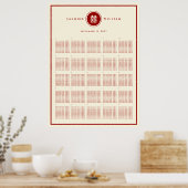 Rode dubbelgelukszoekende Chinese bruiloft Poster (Keuken)