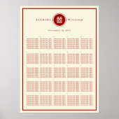 Rode dubbelgelukszoekende Chinese bruiloft Poster (Voorkant)