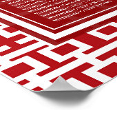 Rode dubbelgelukszoekende Chinese bruiloft Poster (Hoek)