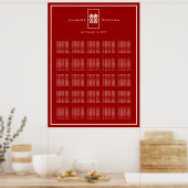 Rode dubbelgelukszoekende Chinese bruiloft Poster (Keuken)