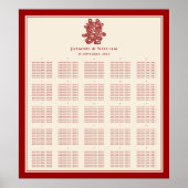 Rode dubbelgelukszoekende Chinese bruiloft Poster (Voorkant)