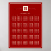 Rode dubbelgelukszoekende Chinese bruiloft Poster (Voorkant)