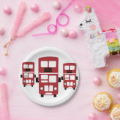 Rode dubbellaagse buspapieren borden papieren bordje (Feest)