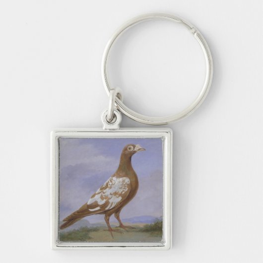 Rode duif (olie op doek) sleutelhanger (Voorkant)