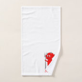 Rode Duivel Design Met Monogram Bad Handdoek (Handdoek)