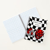 Rode Duivel Gamer Die een Videogamecontroller Vast Notitieboek (Binnen)