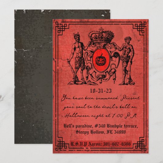 Rode Duivel Halloween Kaart (Voorkant / Achterkant)