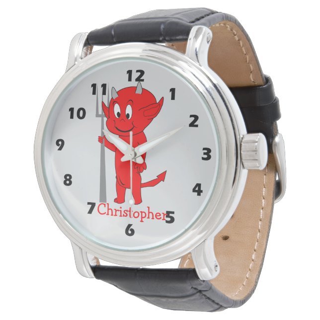 Rode Duivel Ontwerp Horloge (Gekanteld)