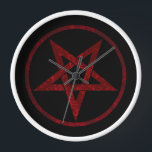 Rode Duivel Pentagram<br><div class="desc">Rood,  omgekeerd,  gestructureerd pentagram in cirkel,  op zwarte achtergrond. Occult symbool. 666</div>