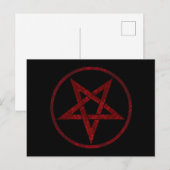 Rode Duivel Pentagram Aankondigingskaart (Voorkant / Achterkant)