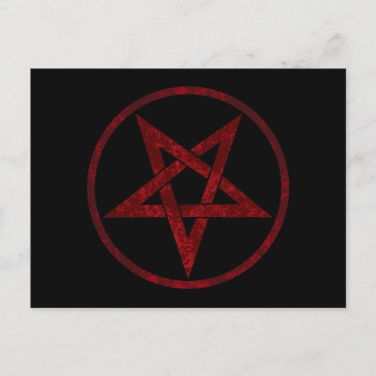 Rode Duivel Pentagram Aankondigingskaart (Voorkant)