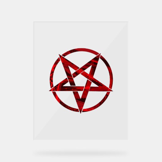 Rode Duivel Pentagram Acryl Bord (Voorkant)