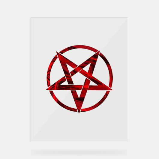 Rode Duivel Pentagram Acryl Bord (Voorkant)