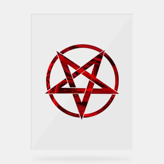 Rode Duivel Pentagram Acryl Bord (Voorkant)