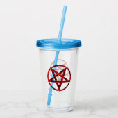 Rode Duivel Pentagram Acryl Drinkbeker (Achterkant)