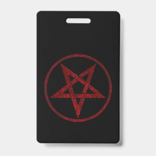 Rode Duivel Pentagram Badge