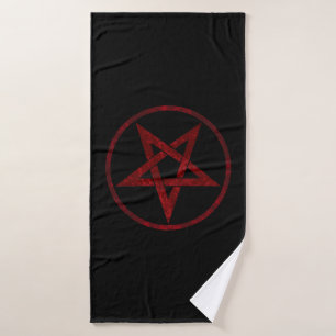 Rode Duivel Pentagram Badhanddoek
