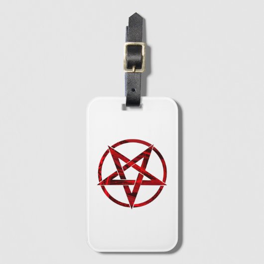 Rode Duivel Pentagram Bagagelabel (Voorkant (verticaal))