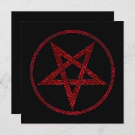 Rode Duivel Pentagram Bedankkaart (Voorkant / Achterkant)