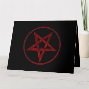 Rode Duivel Pentagram Bedankkaart