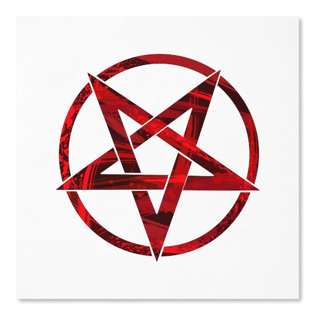 Rode Duivel Pentagram Behang (Voorkant)