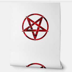 Rode Duivel Pentagram Behang