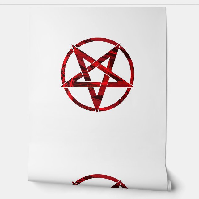 Rode Duivel Pentagram Behang (Afrollen)