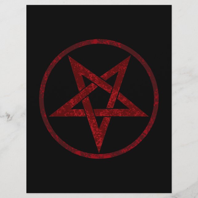 Rode Duivel Pentagram Briefhoofd (Voorkant)