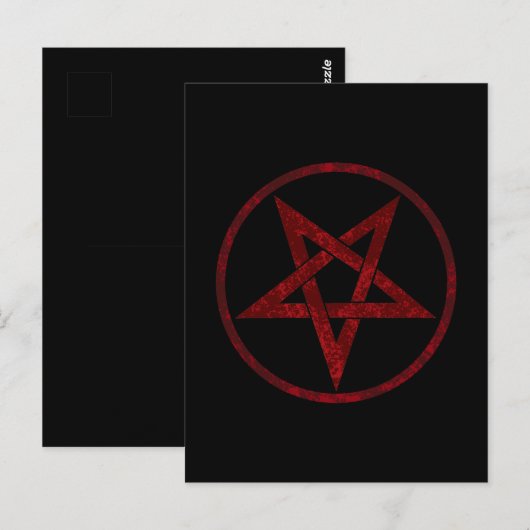 Rode Duivel Pentagram Briefkaart (Voorkant / Achterkant)
