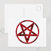 Rode Duivel Pentagram Briefkaart (Voorkant / Achterkant)