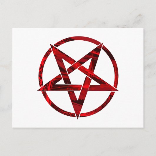 Rode Duivel Pentagram Briefkaart (Voorkant)
