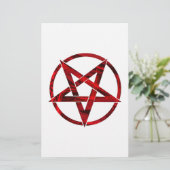 Rode Duivel Pentagram Briefpapier (Staand voorkant)
