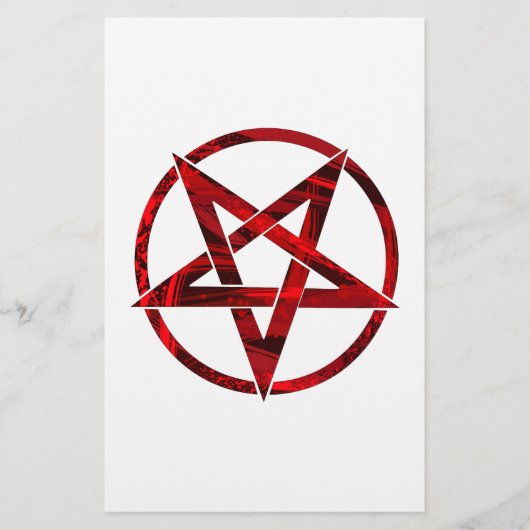 Rode Duivel Pentagram Briefpapier (Voorkant)