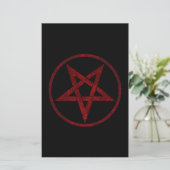 Rode Duivel Pentagram Briefpapier (Staand voorkant)