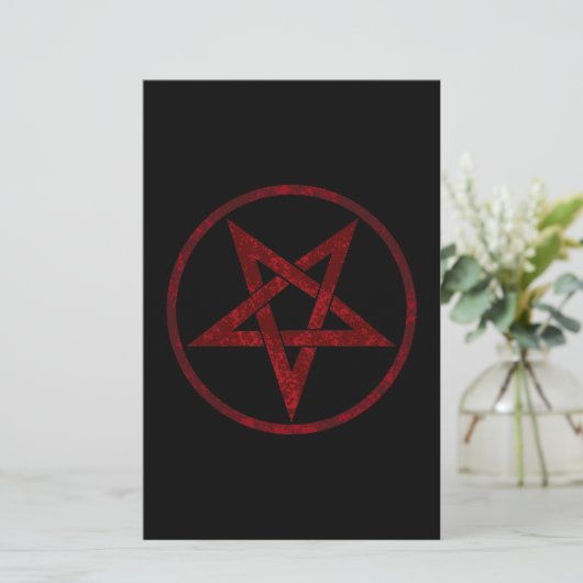 Rode Duivel Pentagram Briefpapier (Staand voorkant)