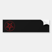 Rode Duivel Pentagram Bumpersticker (Voorkant)