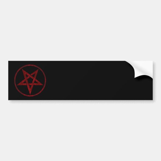 Rode Duivel Pentagram Bumpersticker (Voorkant)