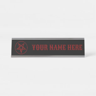 Rode Duivel Pentagram Bureau Naambordje