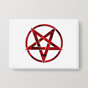 Rode Duivel Pentagram Button