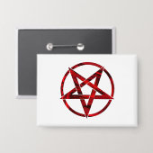 Rode Duivel Pentagram Button (Voorkant / Achterkant)