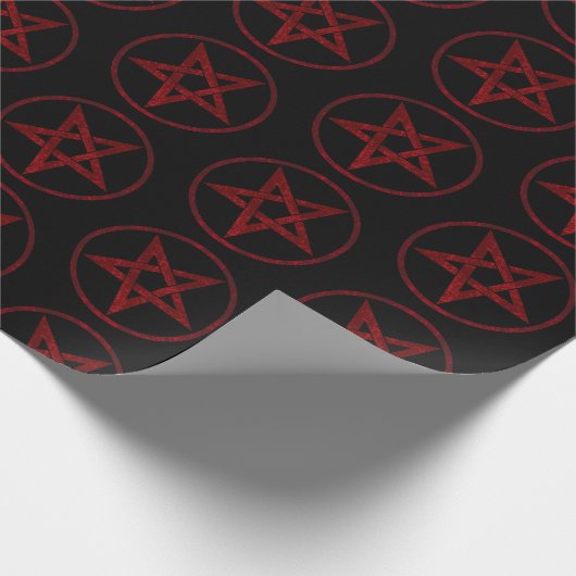 Rode Duivel Pentagram Cadeaupapier (Hoek)