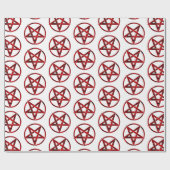 Rode Duivel Pentagram Cadeaupapier (Vlak)