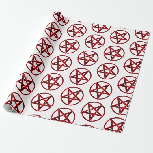 Rode Duivel Pentagram Cadeaupapier (Uitgerold)
