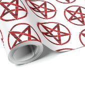 Rode Duivel Pentagram Cadeaupapier (Rol Hoek)