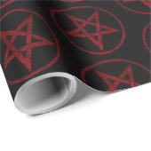 Rode Duivel Pentagram Cadeaupapier (Rol Hoek)