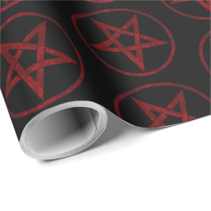 Rode Duivel Pentagram Cadeaupapier