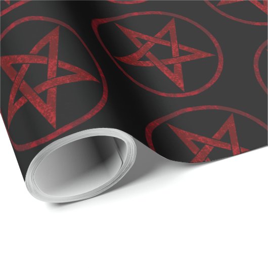 Rode Duivel Pentagram Cadeaupapier (Rol Hoek)
